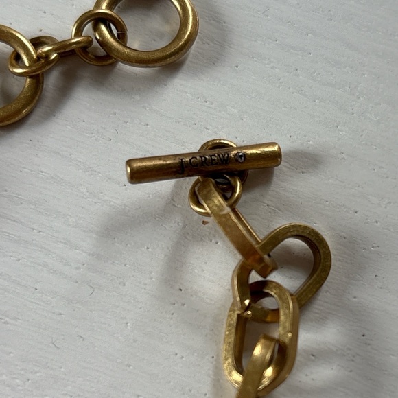 J.Crew Gold Tone Celestial Coin Charm Bracelet Moon Star Toggle Chain - Picture 5 of 5